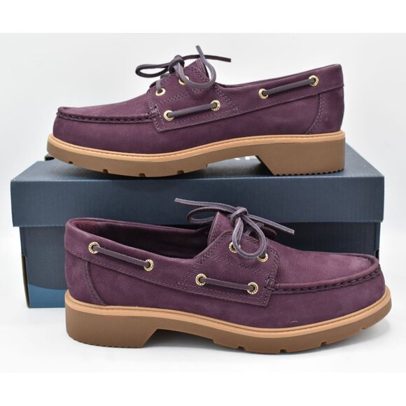 Sperry Womens Size 10 Wells Purple Leather Nubuck Slip On Boat Shoes - Picture 3 of 13